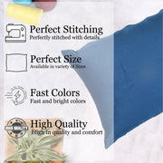 Soft Luxurious Velvet Cushion Covers Rectangular Set of 2 ,Blue